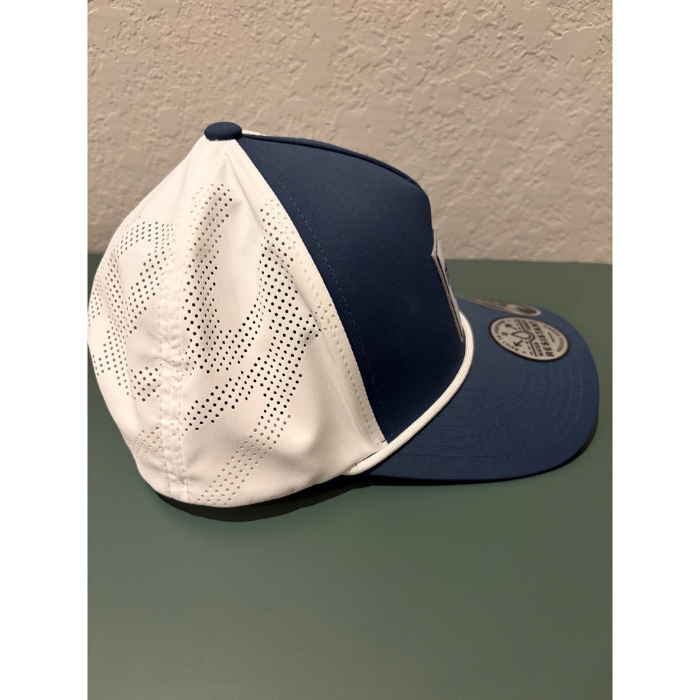 Hooey Cowboy Golf Navy White Snapback Hat Odessa Fabric Flexfit 110 2530T-NVWH - Picture 2 of 6